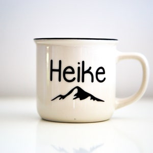 mug personalized Enamel look 300ml coffee mug 125ml espresso cup Cup of mountain love, hiking, travel, outdoor, wanderlust, camp image 4