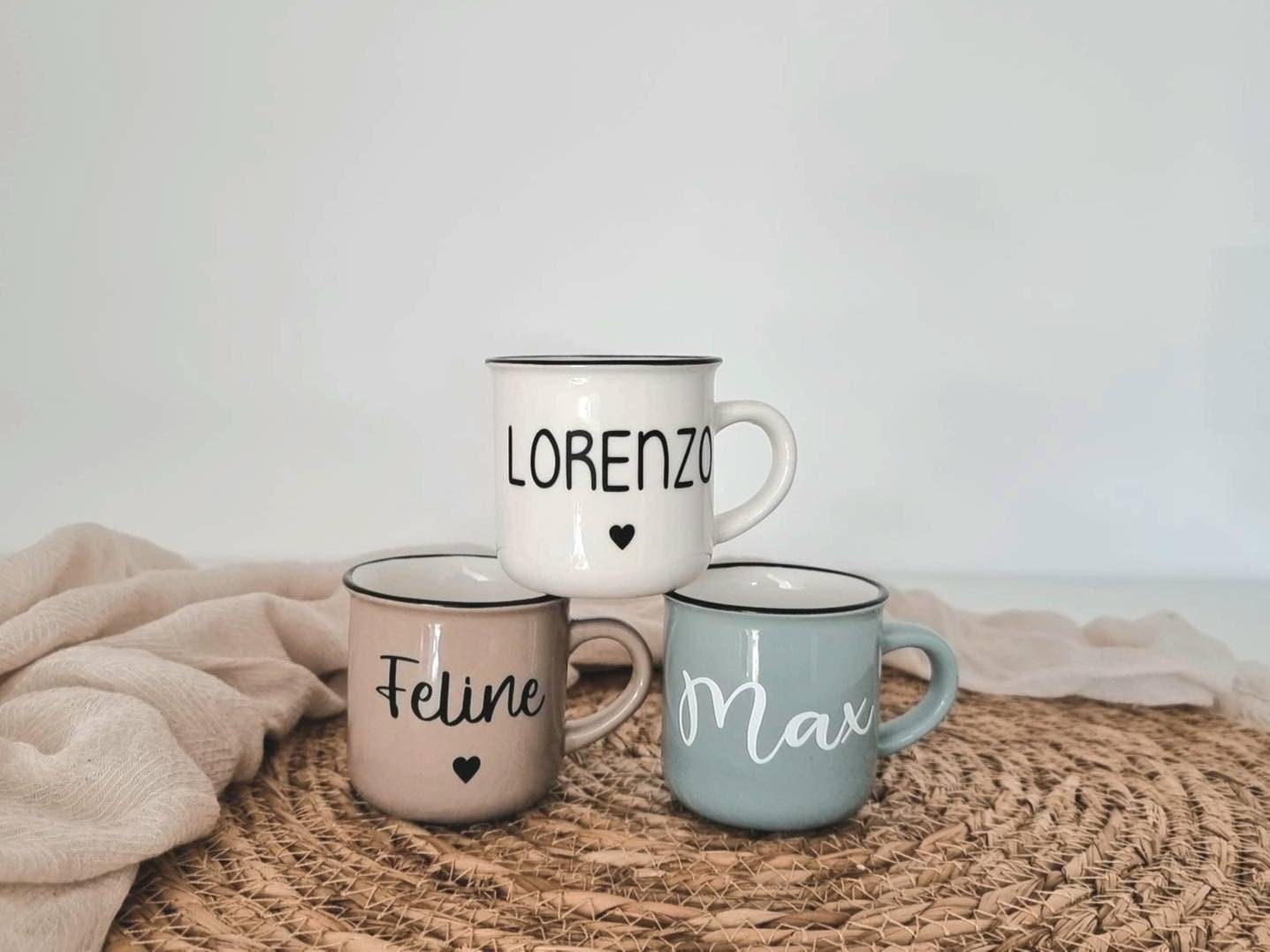 Tazza Smaltata Personalizzata Per Bambini Con Nome E Ape – 300 Ml, Metallo, Regalo Originale Per Compleanno, Battesimo