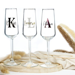 Personalisiertes Sektglas mit Wunschtext | Hochzeit | Braut | JGA | Geburtstag | Personalisiertes Geschenk | Trauzeugin | Geschenkidee Oma