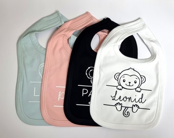 Babylätzchen personalisiert | Lätzchen mit Tiermotiven | Baumwolle | Babygeschenk | Geburt | personalisiertes Halstuch mit Namen  | Kinder