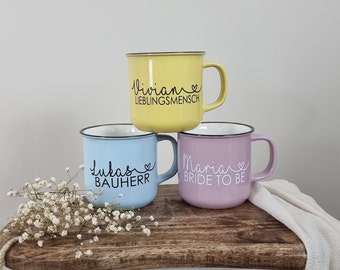 mug personalized | Enamel look | 300ml coffee mug | 125ml espresso cup | Mug with name | Cup Ceramic | gift idea | Birthday