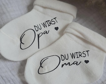 Announce pregnancy with baby socks "You're going to be a dad / grandma / grandpa / aunt" | Gift idea | Baby announcement | Baby socks in a gift box