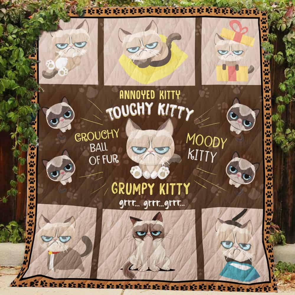 Grumpy Katze Grr Quilt grumpy Kitty Decke Katze Liebhaber | Etsy