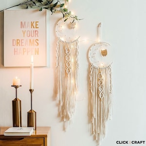 Craft Macrame Kit - DIY Kit Wall Hanging including Video Tutorial with Pattern, Macrame Rope and Accessories - Free Shipping