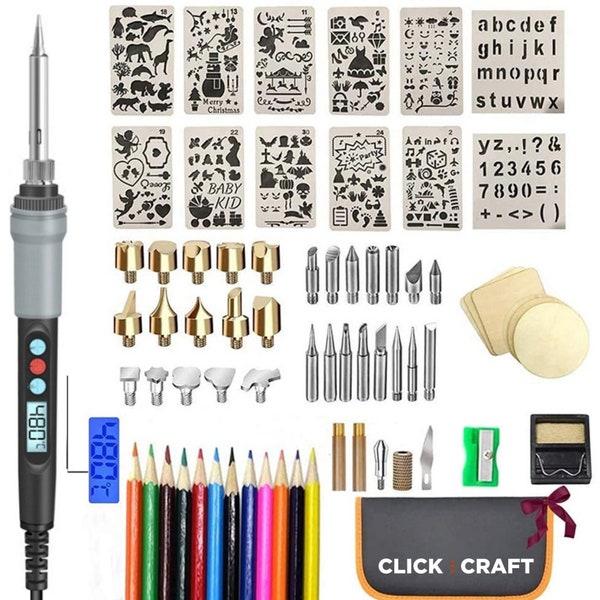 Wood Burning |  71-Piece Premium Pyrography Set: Wood Burning Tools for Embossing, Carving & Soldering