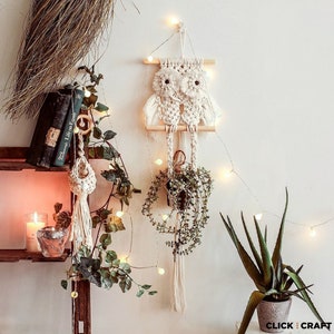 Craft Macrame Kit - DIY Kit Wall Hanging including Video Tutorial with Pattern, Macrame Rope and Accessories - Free Shipping - Baby Owl