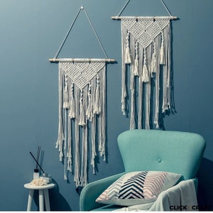 Craft Macrame Kit - DIY Kit Wall Hanging including Video Tutorial with Pattern, Macrame Rope and Accessories - Free Shipping