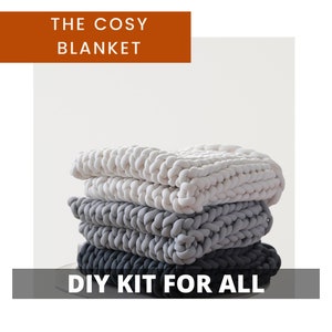 DIY Blanket Making Kit, Chunky Knit, Soft Yarn Craft 