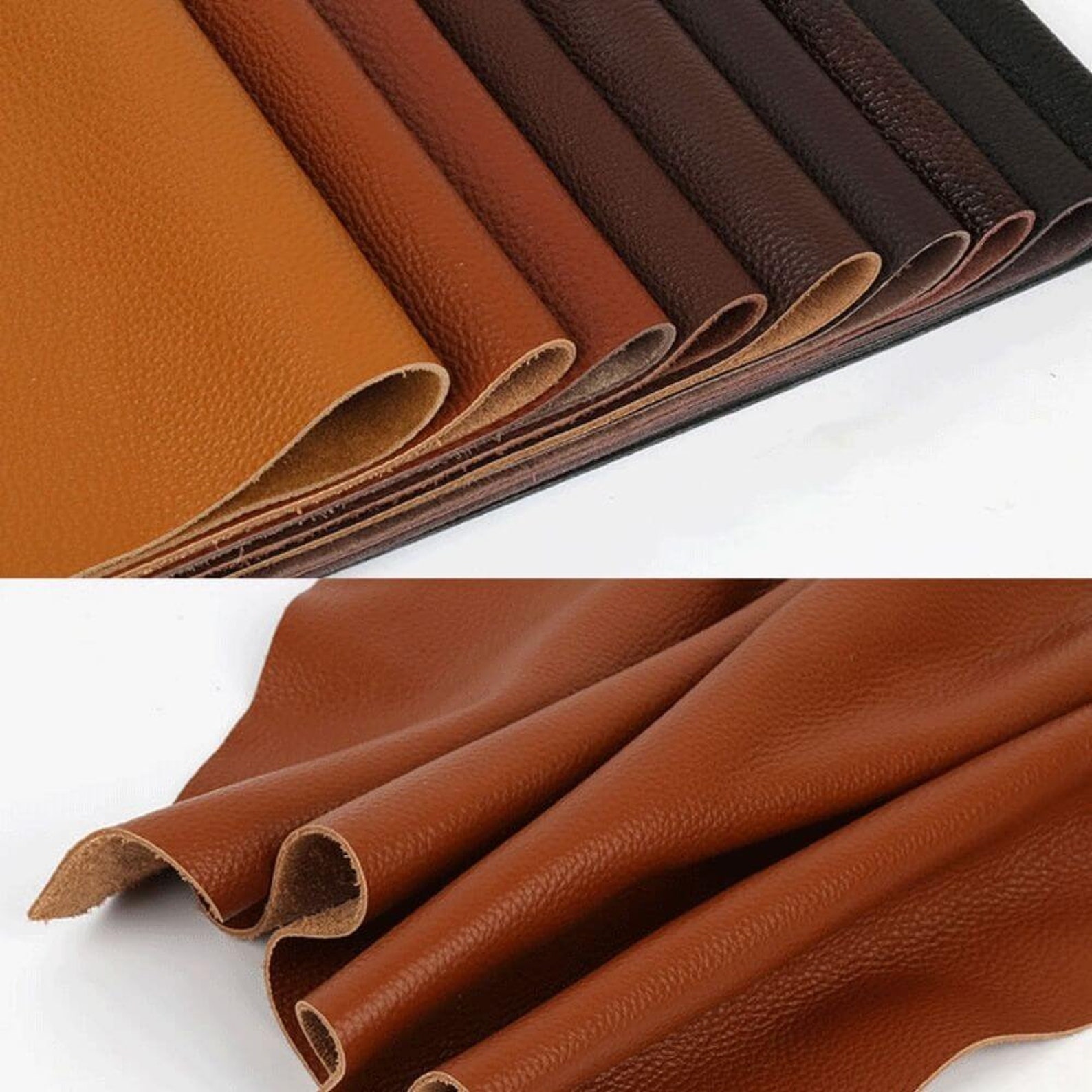 Cowhide Leather Sheet High Quality Litchi Grain Leather Etsy
