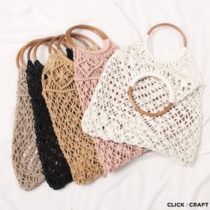 Handgefertigte Handtasche | Mittelgroße Makramee-Einkaufstasche für Strandpartys, um Ihre Essentials zu tragen