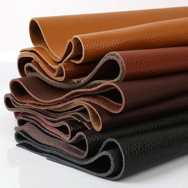 Cowhide Leather Sheet | High Quality Litchi Grain Leather Sheets Craft Supply for Leather Handbags, Leather Purse, Leather Wallets...