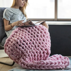 Craft Kit Chunky Yarn Learn Arm Knitting with our Blanket DIY Kit including Video Tutorial Choice of 14 Tube Yarn Colours image 2