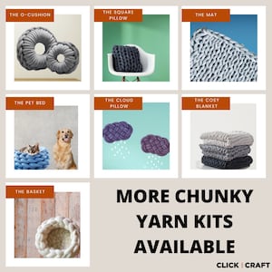 Craft Kit Chunky Yarn Learn Arm Knitting with our Pillow DIY Kit including Tutorial Video & Range of 14 Tube Yarn Colours Free Shipping image 8