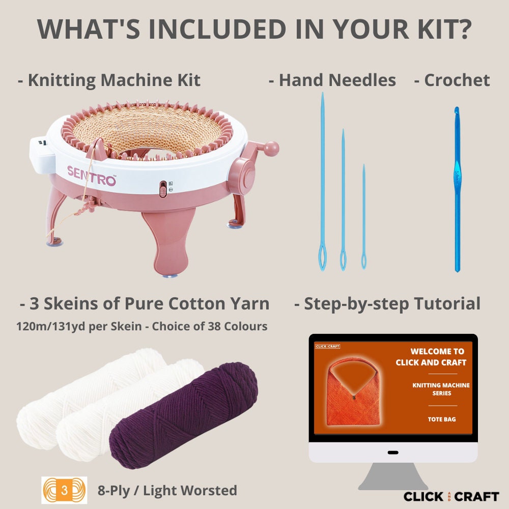 Craft Kit Knitting Machine 48/40-needle Knitting Machine Kit, Video  Tutorial With Patterns & Selection of 38 Cotton Yarns Free Shipping 