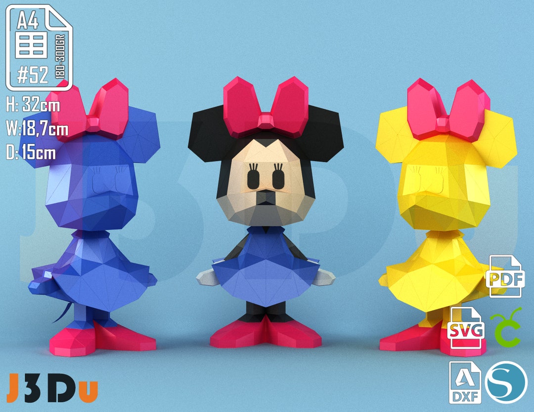 minnie-mouse-mini-papercraft-pdf-svg-template-for-children-s-room