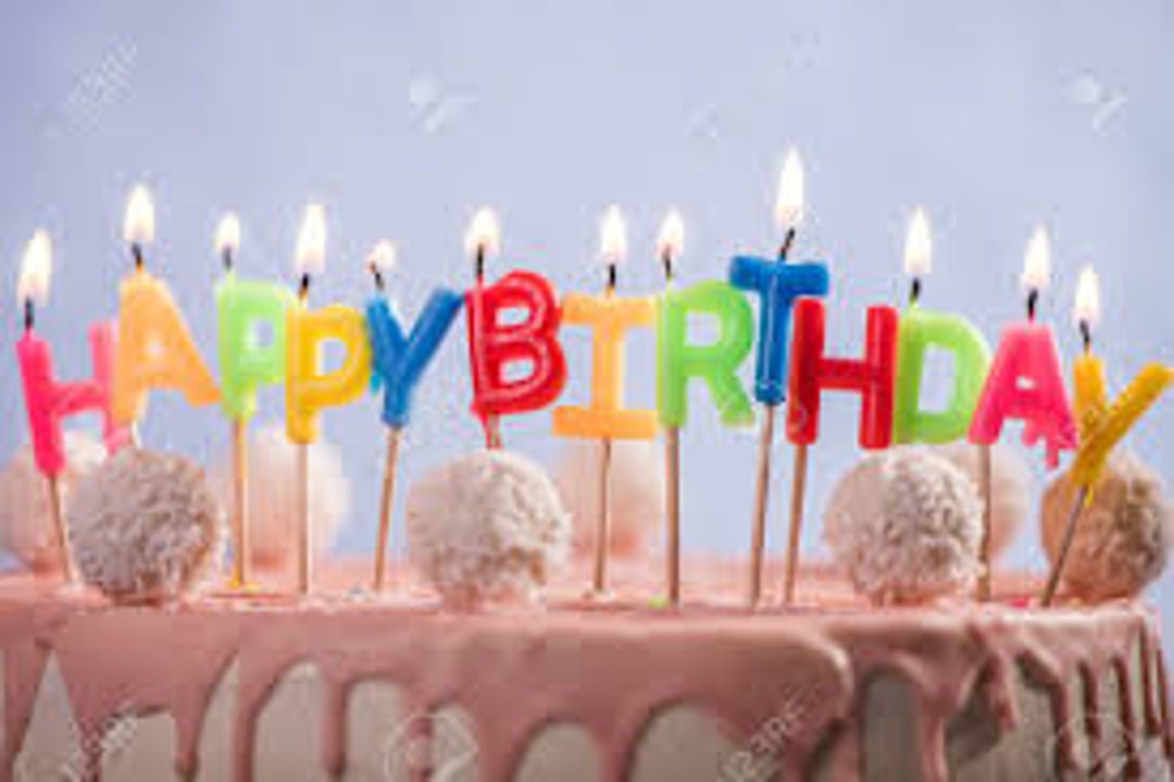 3pc Happy Birthday Cake Candle Topper Etsy