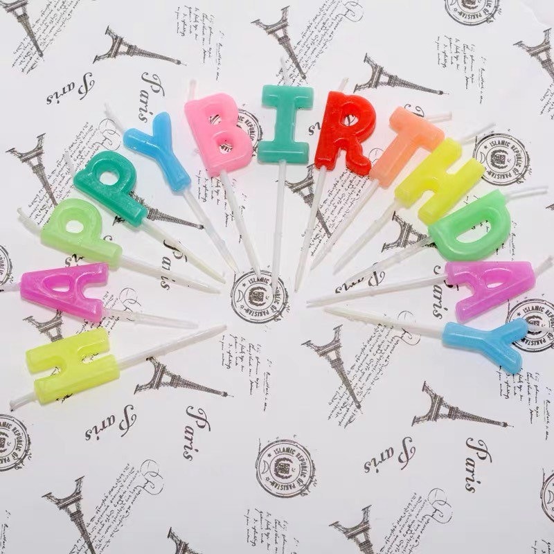 3pc Happy Birthday Cake Candle Topper Etsy