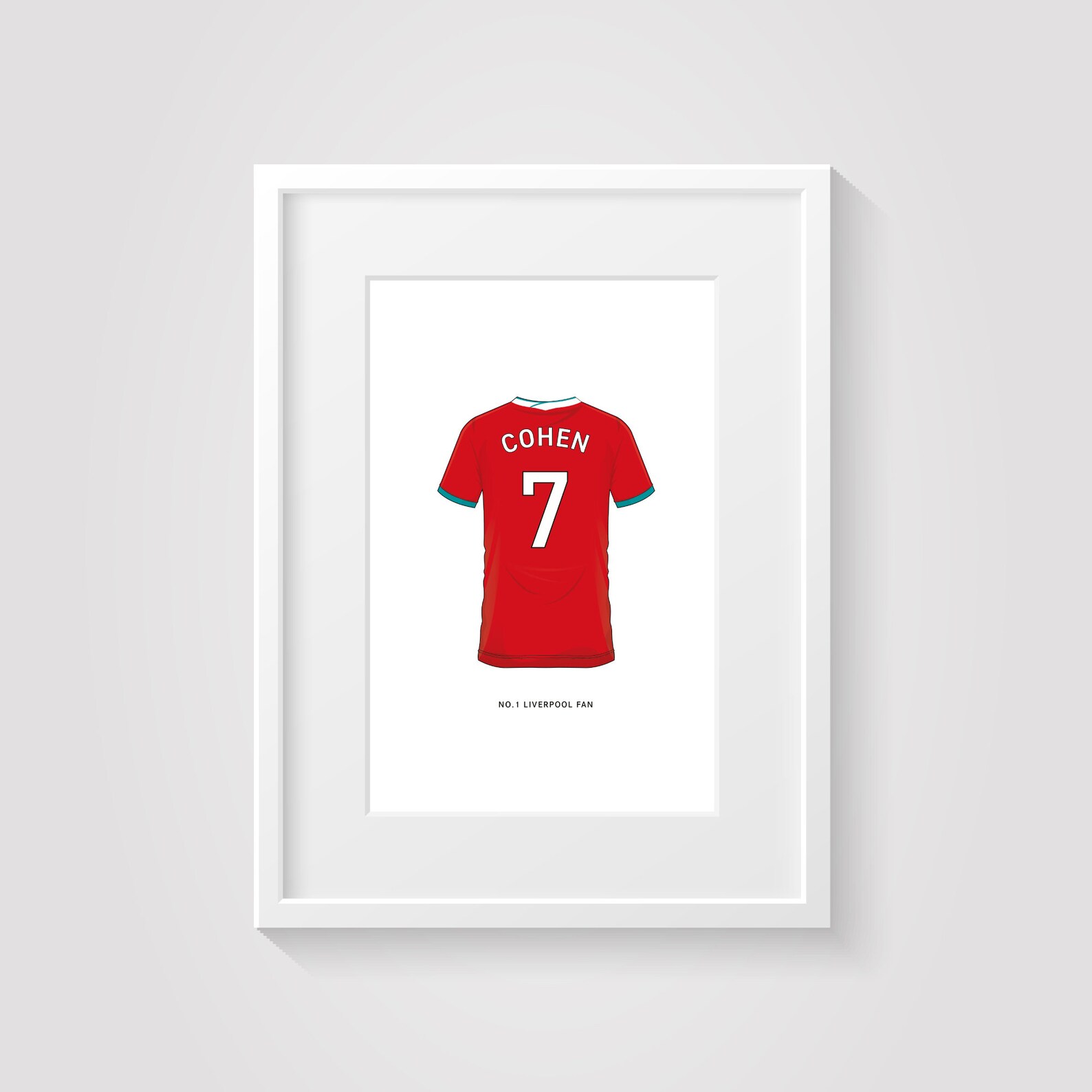 Personalised Liverpool Football Shirt Wall Art Son Birthday | Etsy