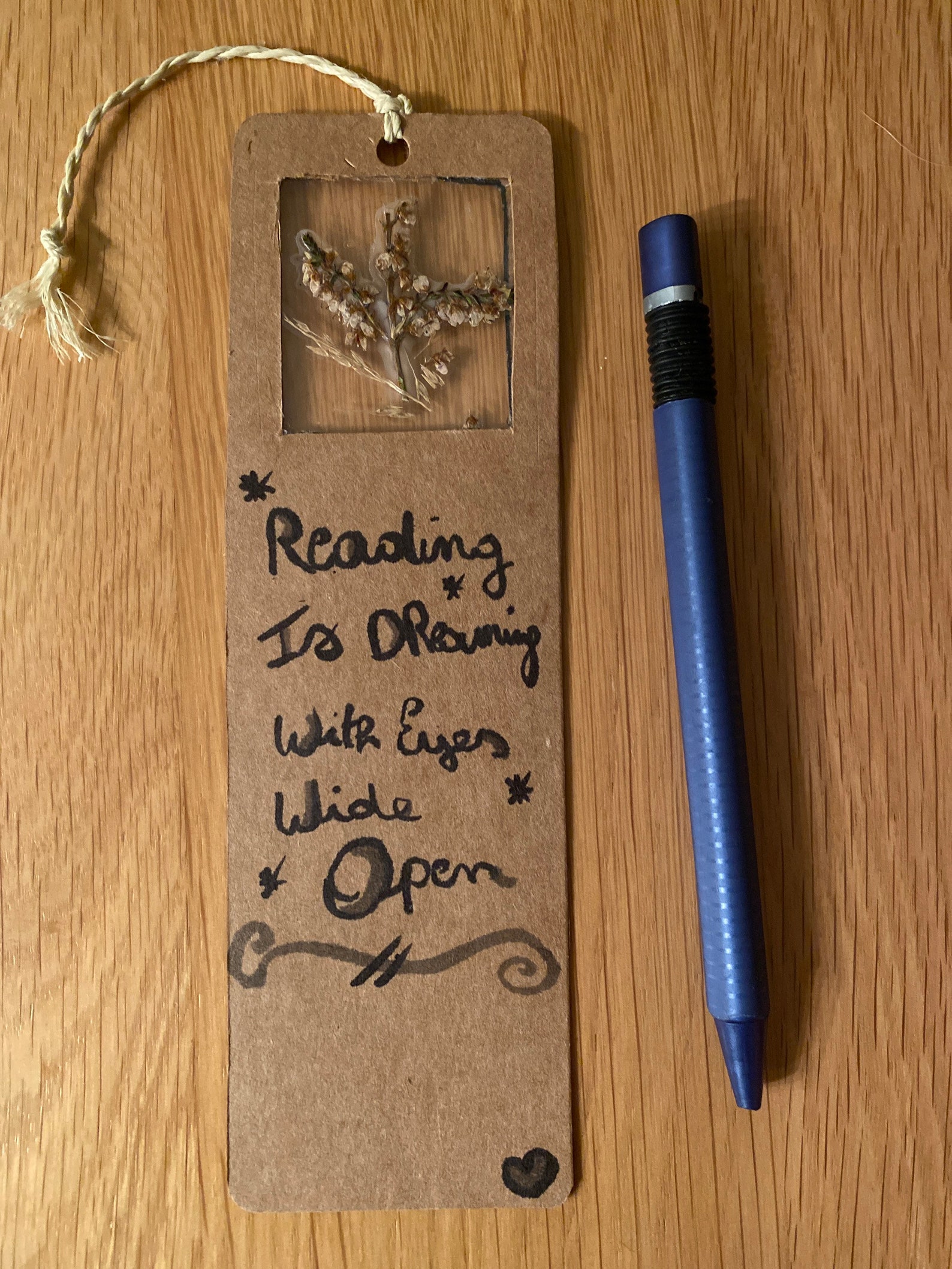 Handmade aesthetic bookmark laminated flower bookmark Etsy