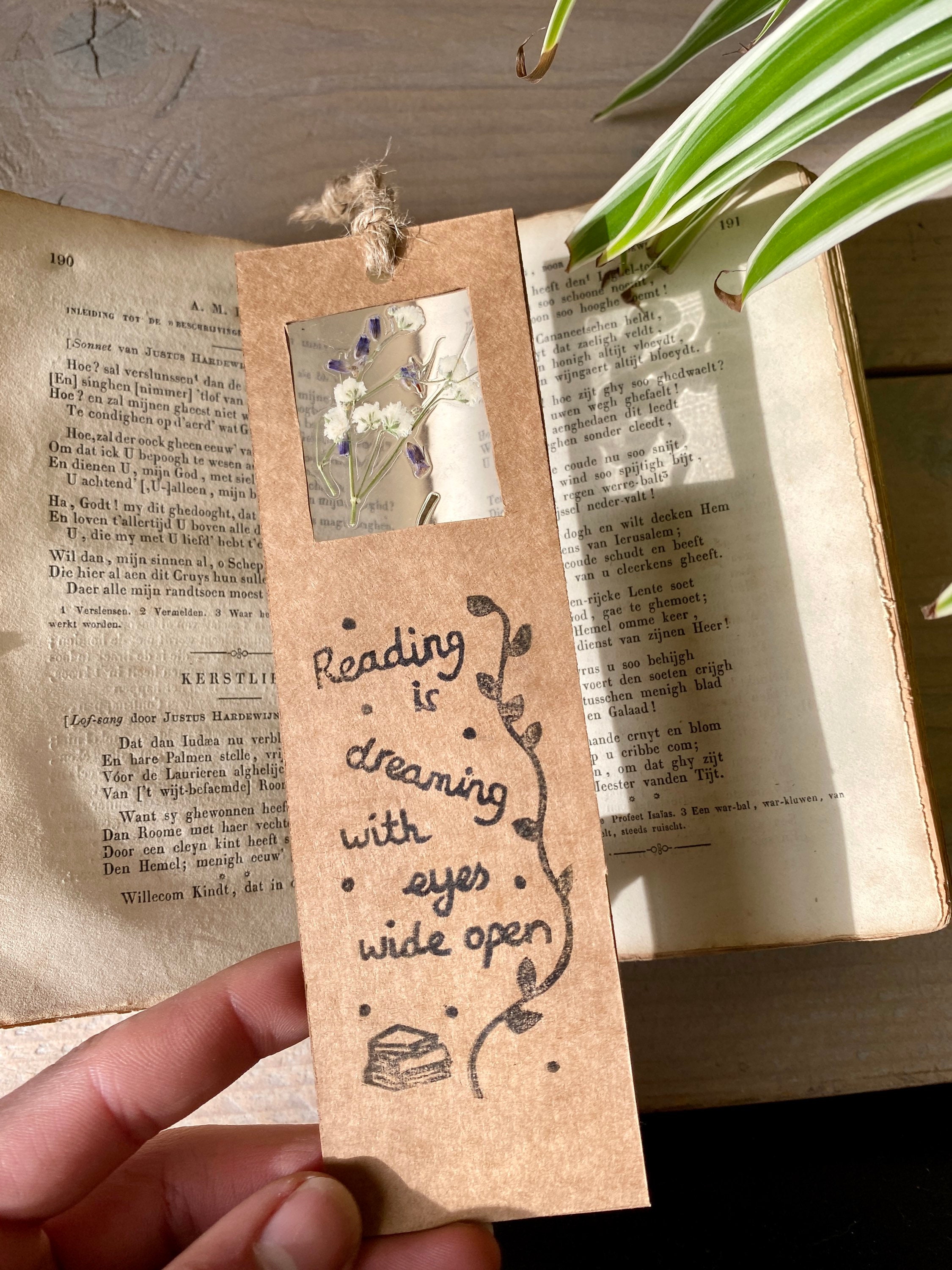 Handmade aesthetic bookmark laminated flower Etsy