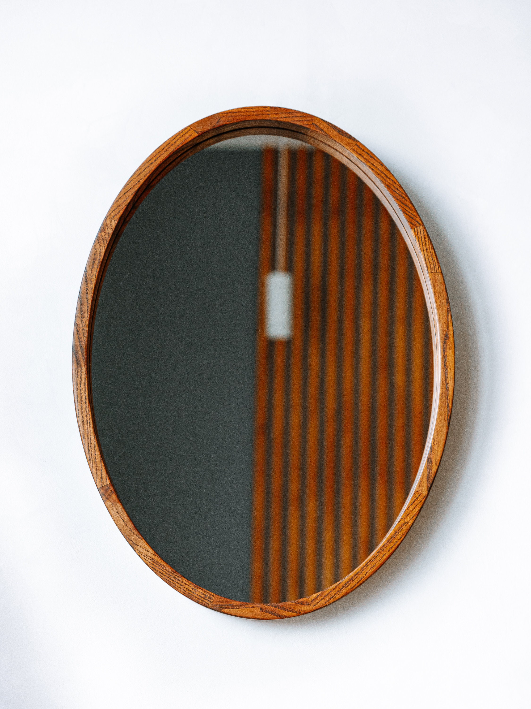 Oval mirror wooden frameoval hanging mirror oval wall Etsy