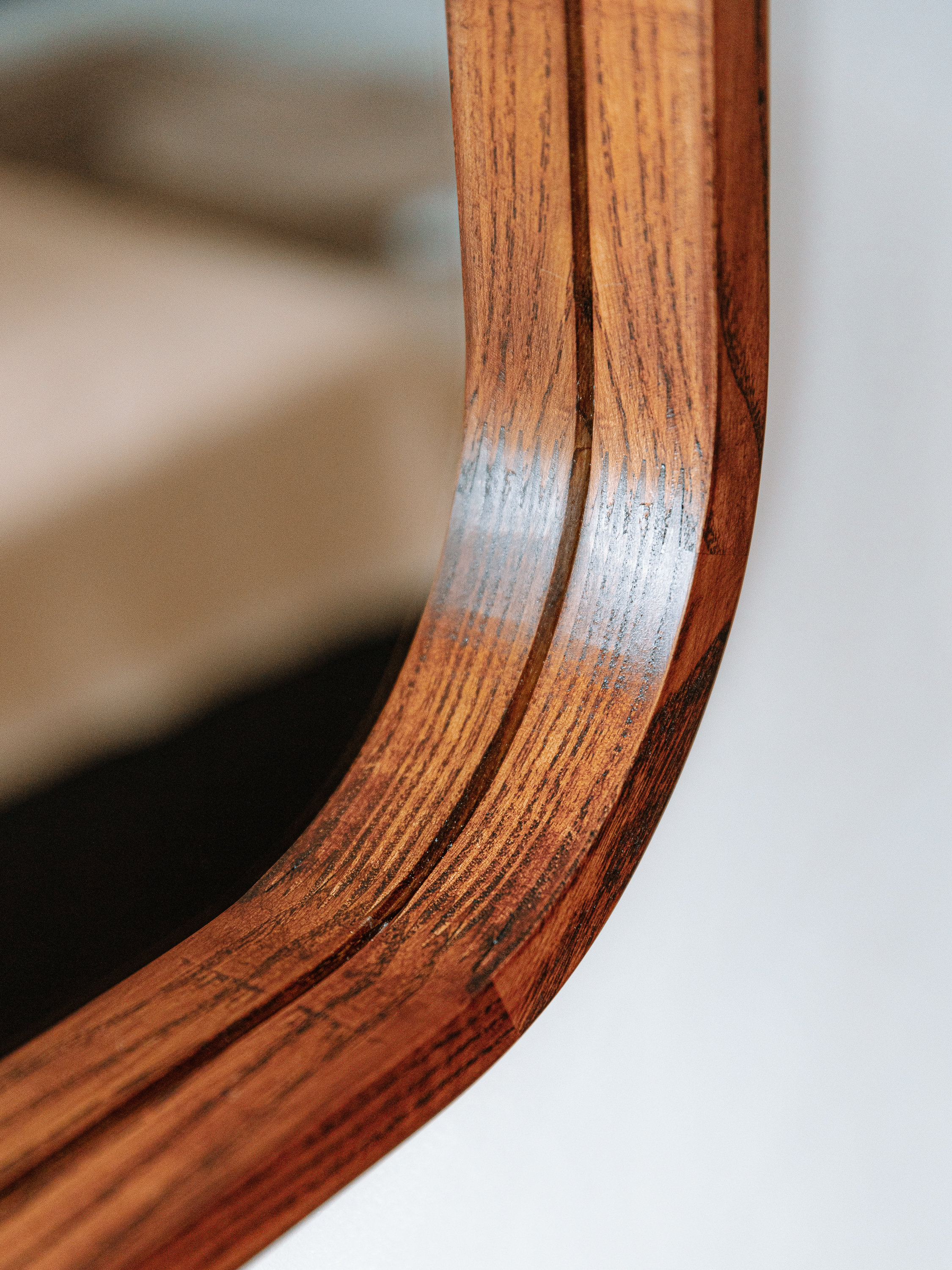 Geometric mirror in a wood framed mirror style.Asymmetrical Etsy