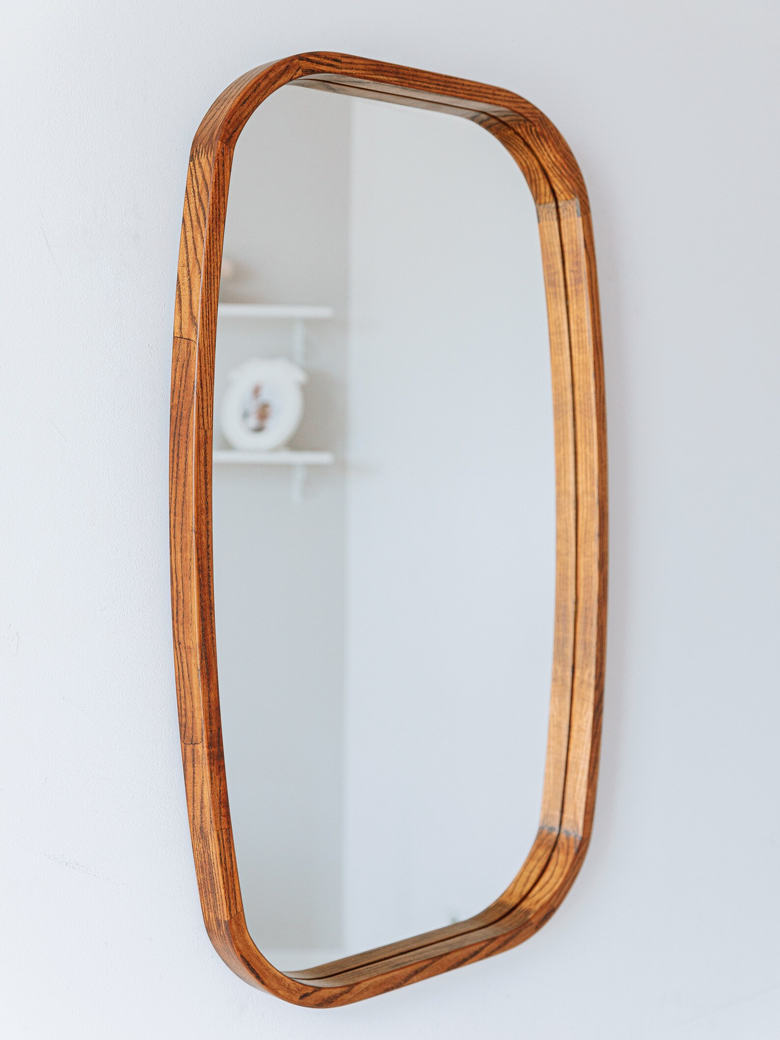 Hanging wall mirror.Wall mirror wood.Asymmetrical mirror Etsy