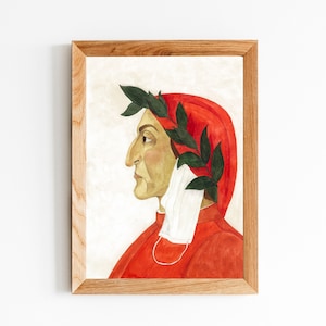 Renaissance Inspired Watercolor Art Print -  Dante in 2020 - Wall decoration, Watercolor Painting Artwork