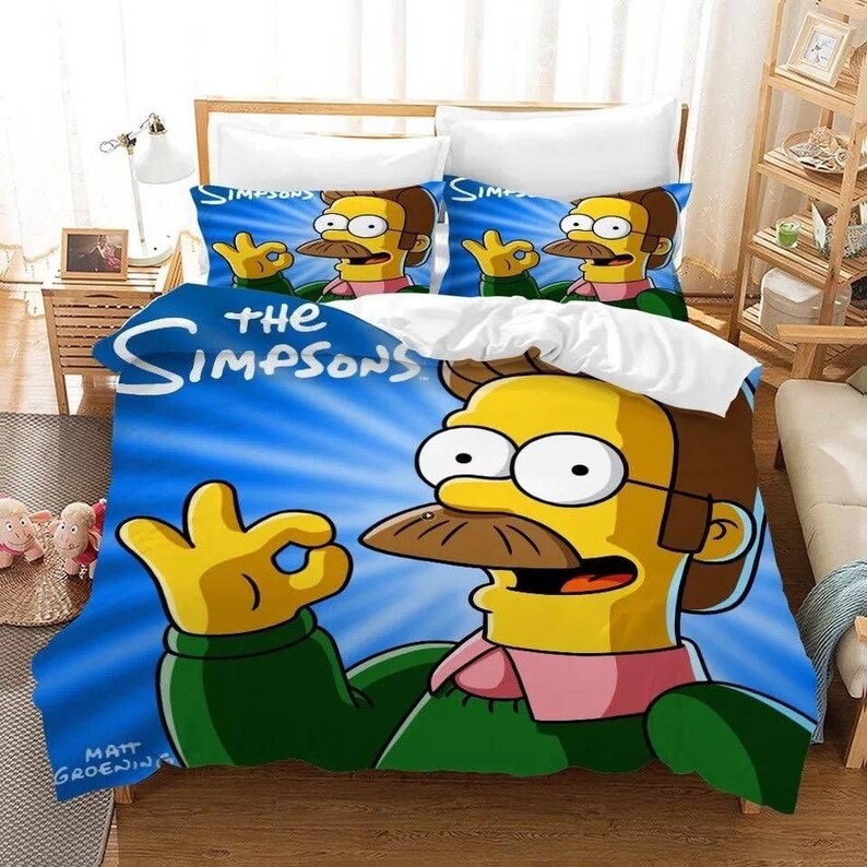 Anime the Simpsons Homer J. Simpson Duvet Cover Bedding Set Etsy