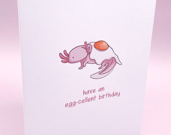 Axolotl Birthday Card