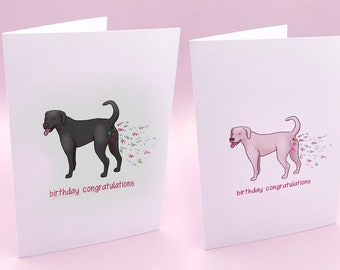 Labrador Confetti Birthday Card | Congratulations Greetings Card