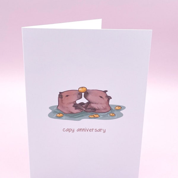 Capy Anniversary / Valentines Capybara Card | Cute Capybaras Valentine Love Greetings Card