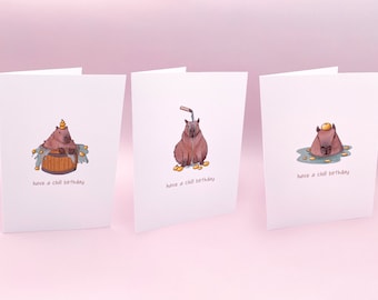 Cute Capybara Birthday Card