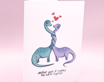 Dinosaur Anniversary Greetings Card