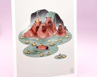 Capybara A5 Print | Eco-Friendly Artwork