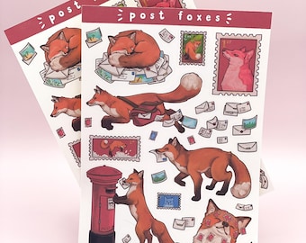 Postal Foxes Sticker Sheet
