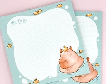 Handmade Capybara Notepad Capybara Yuzu Hot Spring to Do - Etsy