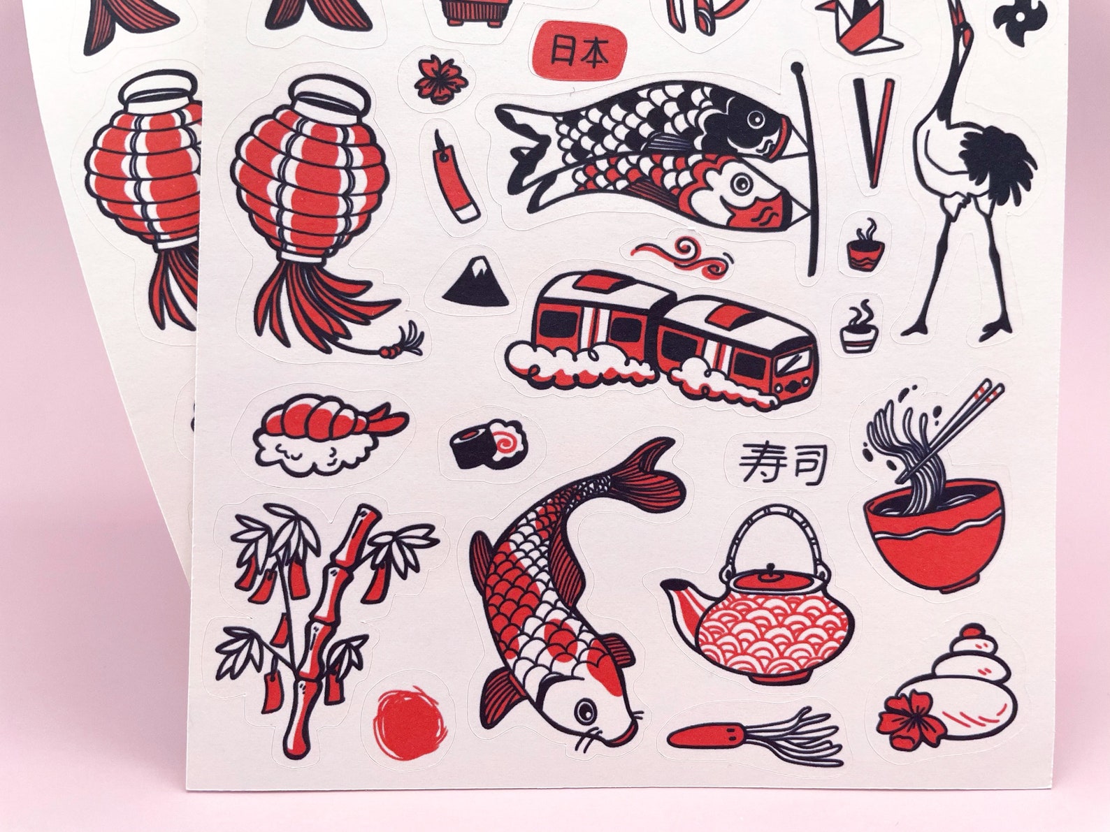 Japanese Doodles Sticker Sheet Japan Stickers Planner Bujo Etsy UK