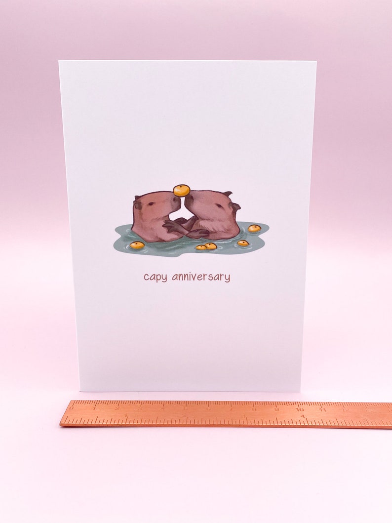 Capy Anniversary Valentines Capybara Card Cute Capybaras Etsy
