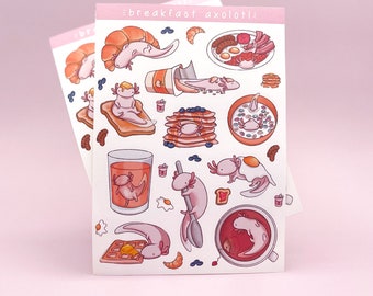 Breakfast Axolotl Sticker Sheet