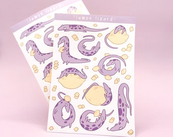 Lemon Lizard Sticker Sheet