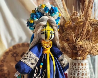 Ukrainian Motanka doll with trident, Waldorf doll, Colorful Ukrainian amulet, Traditional doll, Talisman Doll, Rag doll, Doll for altar