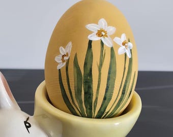 Hand painted easter egg with flowers, decorative easter egg, floral easter decor, spring home decoration, easter gift idea