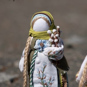 Ukrainian Motanka doll with willow, Hand-Made Embroidered art doll, Waldorf doll, Colorful Ukrainian amulet, Traditional doll, Rag doll