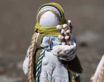 Ukrainian Motanka doll with willow, Hand-Made Embroidered art doll, Waldorf doll, Colorful Ukrainian amulet, Traditional doll, Rag doll
