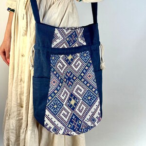 Ethnic-Inspired Backpack with Adjustable Straps