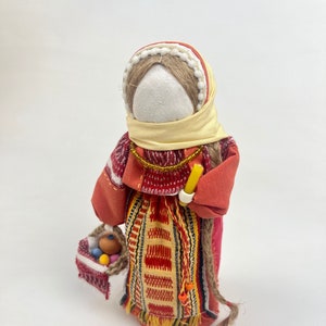 Ukrainian Motanka doll, Easter doll with candles and Easter basket, Collectible doll art, Easter gift for women, Unique decorative gift bild 2