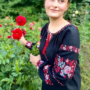 Black embroidered blouse