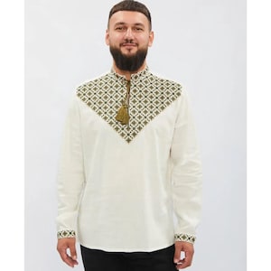 Traditional men's embroidered Ukrainian shirt