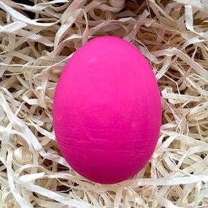Hand Painted Matte Hot Pink Easter Egg, Bright Pink Easter Decoration, Modern Spring Decor, Easter Basket Ornament